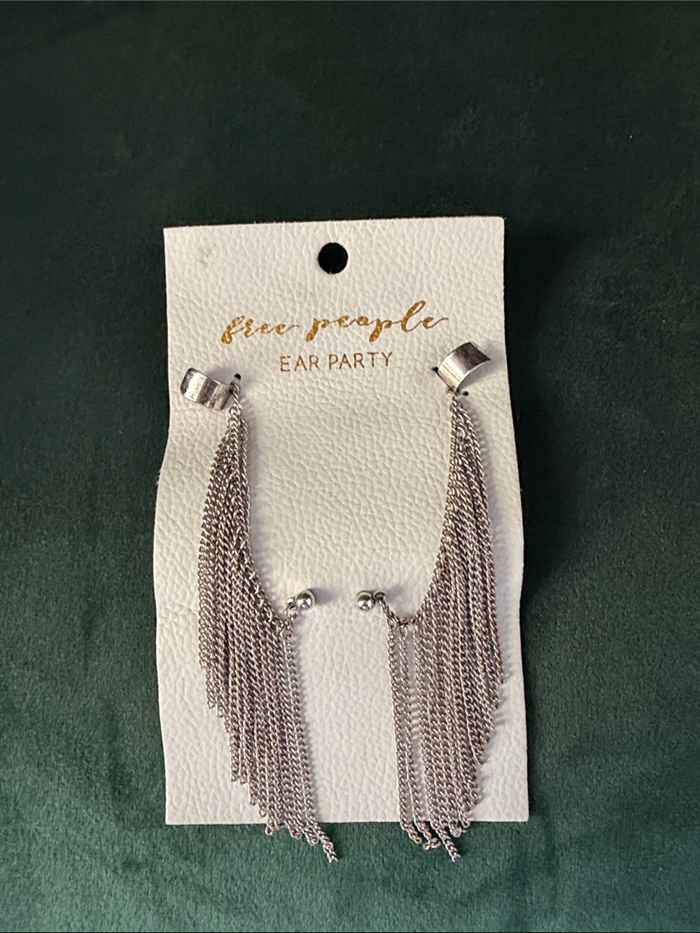 Free People Silver Multi-Chain Fringe Drop Earrings